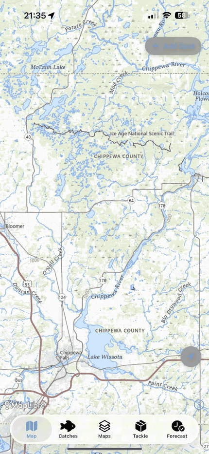 Tealmap trip list showing recent fishing trips and conditions
